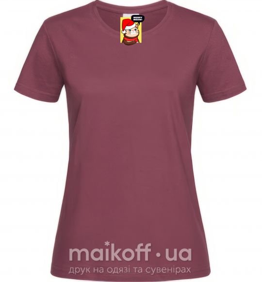Женская футболка Merry meow Бордовый фото