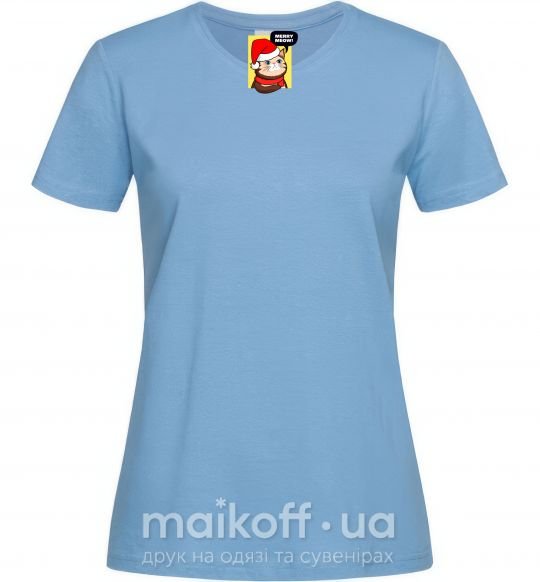 Женская футболка Merry meow Голубой фото