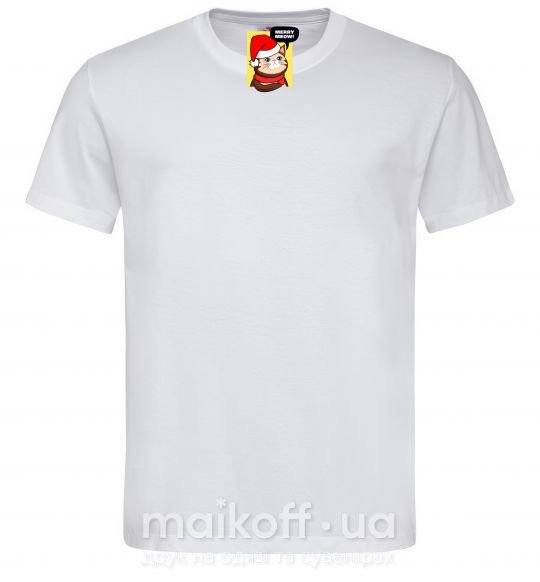 Чоловіча футболка Merry meow Білий фото