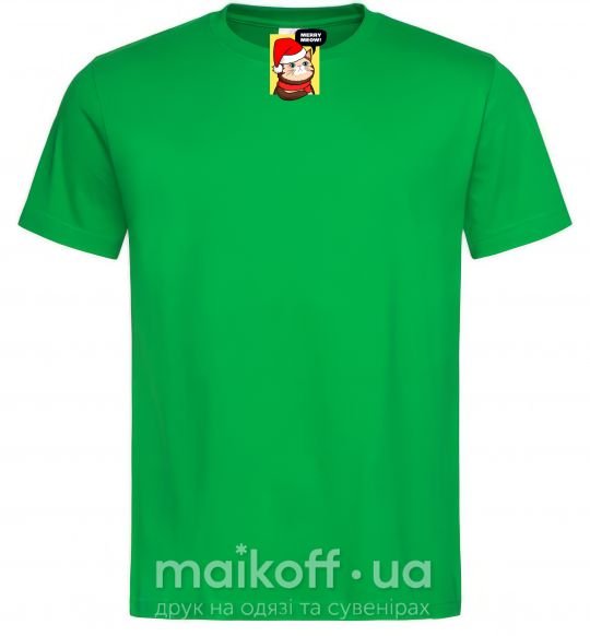 Мужская футболка Merry meow Зеленый фото