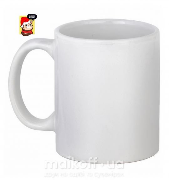 Чашка керамическая Merry meow Белый фото