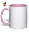 Чашка з кольоровою ручкою Merry meow Ніжно рожевий фото