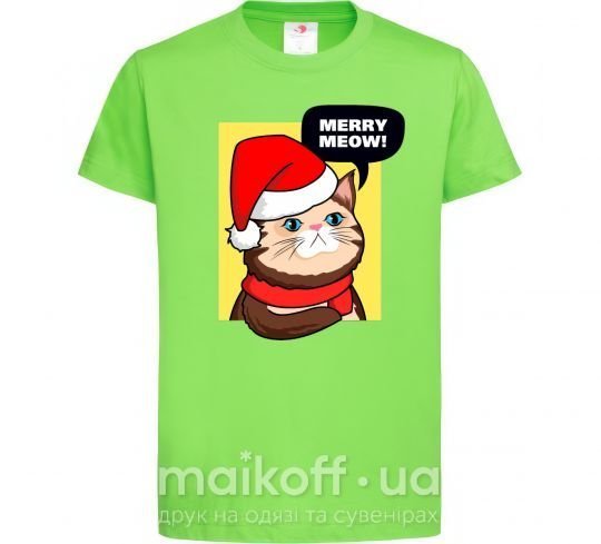 Детская футболка Merry meow Лаймовый фото