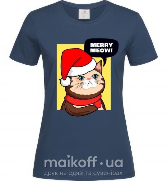 Жіноча футболка Merry meow Темно-синій фото