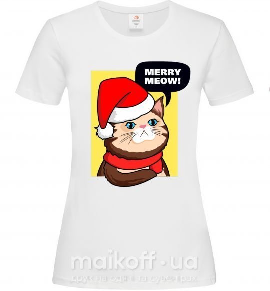 Женская футболка Merry meow Белый фото