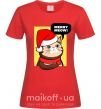 Женская футболка Merry meow Красный фото