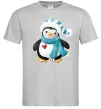 Чоловіча футболка Пінгвін в шарфі Сірий фото