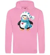 Женская толстовка (худи) Пінгвін в шарфі Розовый фото