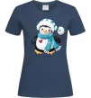 Жіноча футболка Пінгвін в шарфі Темно-синій фото
