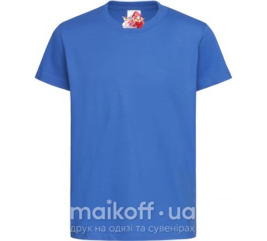 Детская футболка Аниме девушка санта Ярко-синий фото