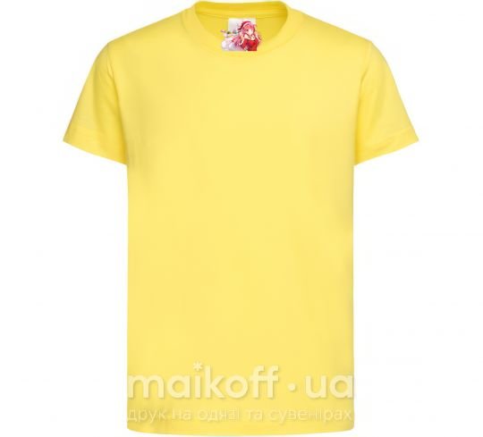 Дитяча футболка Аниме девушка санта Лимонний фото