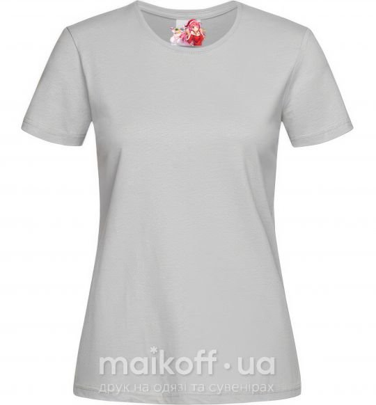 Женская футболка Аниме девушка санта Серый фото