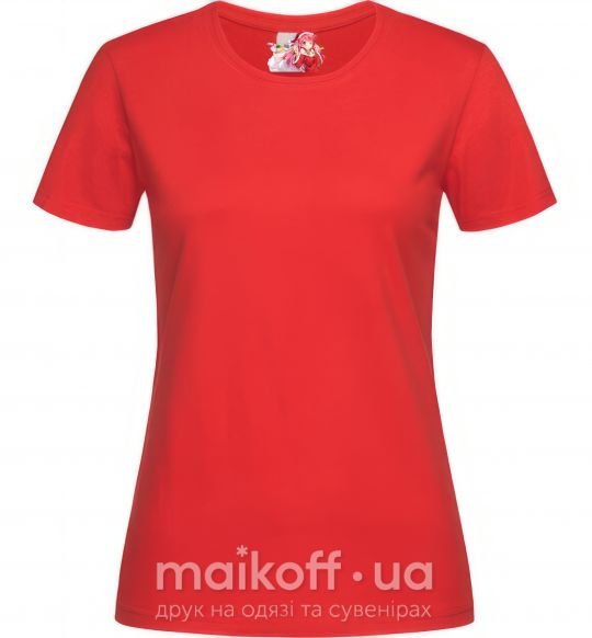 Женская футболка Аниме девушка санта Красный фото