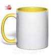 Чашка з кольоровою ручкою Аниме девушка санта Сонячно жовтий фото