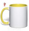 Чашка з кольоровою ручкою Аниме девочка санта Сонячно жовтий фото