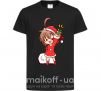 Детская футболка Аниме девочка санта Черный фото