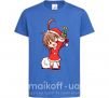 Детская футболка Аниме девочка санта Ярко-синий фото