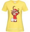Жіноча футболка Аниме девочка санта Лимонний фото