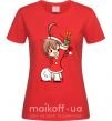 Жіноча футболка Аниме девочка санта Червоний фото