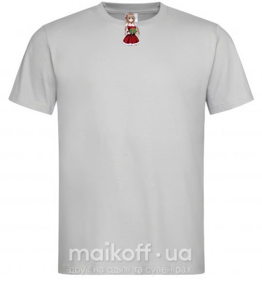 Мужская футболка Аниме с подарком Серый фото