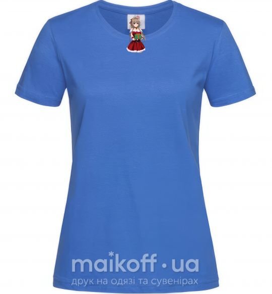 Жіноча футболка Аниме с подарком Яскраво-синій фото
