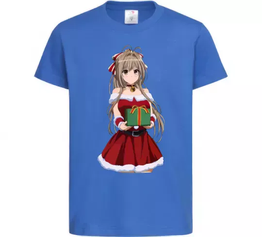 Дитяча футболка Аніме з подарунком Яскраво-синій фото