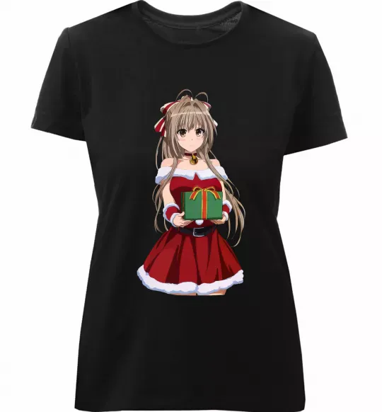 Жіноча преміум футболка Аніме з подарунком Чорний фото