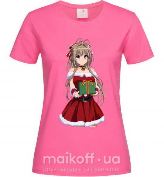 Женская футболка Аниме с подарком Ярко-розовый фото