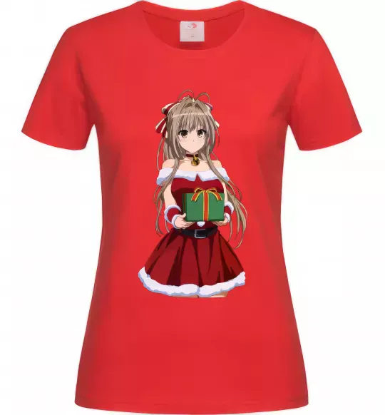 Жіноча футболка Аніме з подарунком Червоний фото