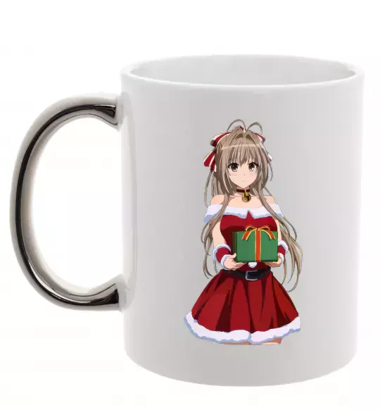 Чашка с цветной ручкой Аніме з подарунком Серебро фото