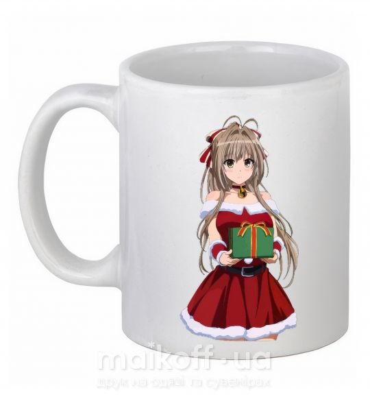 Чашка керамічна Аниме с подарком Білий фото