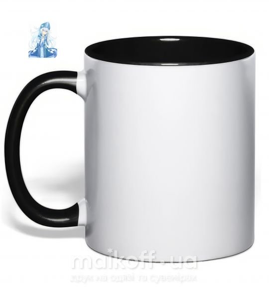 Чашка з кольоровою ручкою Аниме снегурочка цуи Чорний фото