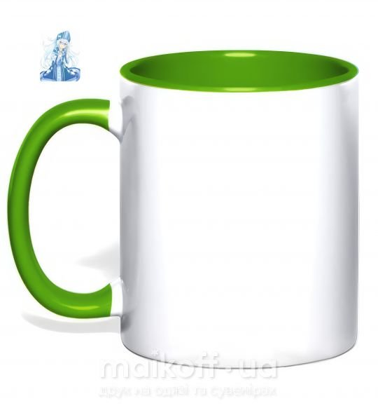 Чашка з кольоровою ручкою Аниме снегурочка цуи Зелений фото