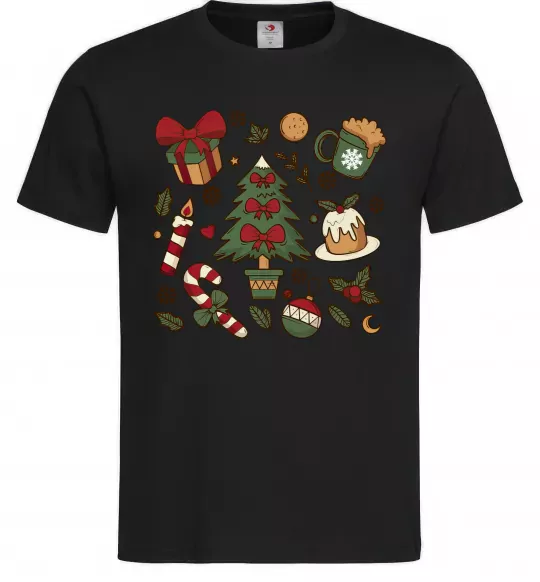 Мужская футболка Новий рік набір Черный фото