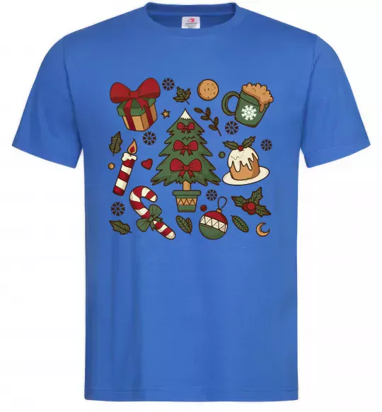 Мужская футболка Новий рік набір Ярко-синий фото