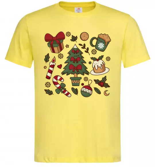 Мужская футболка Новий рік набір Лимонный фото