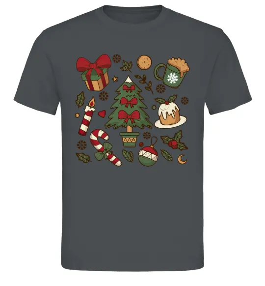 Мужская футболка Новий рік набір Графит фото