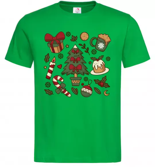 Мужская футболка Новий рік набір Зеленый фото