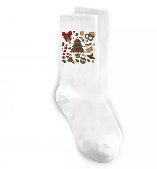 Шкарпетки Новий рік набір Білий фото
