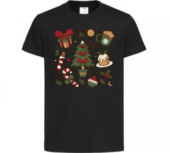 Детская футболка Новий рік набір Черный фото