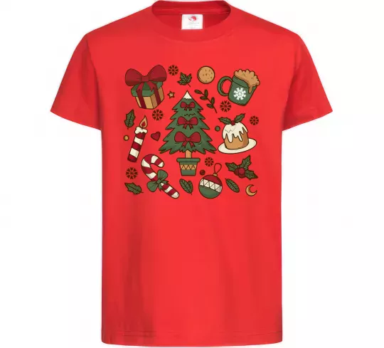 Детская футболка Новий рік набір Красный фото