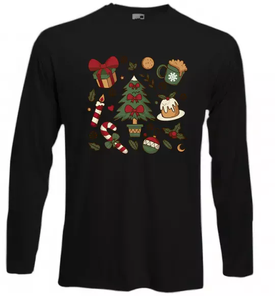 Лонгслив Новий рік набір Черный фото