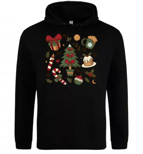 Женская толстовка (худи) Новий рік набір Черный фото