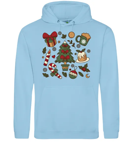 Жіноча толстовка (худі) Новий рік набір Блакитний фото