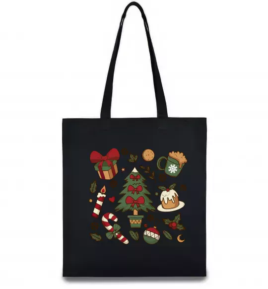 Эко-сумка Новий рік набір Черный фото