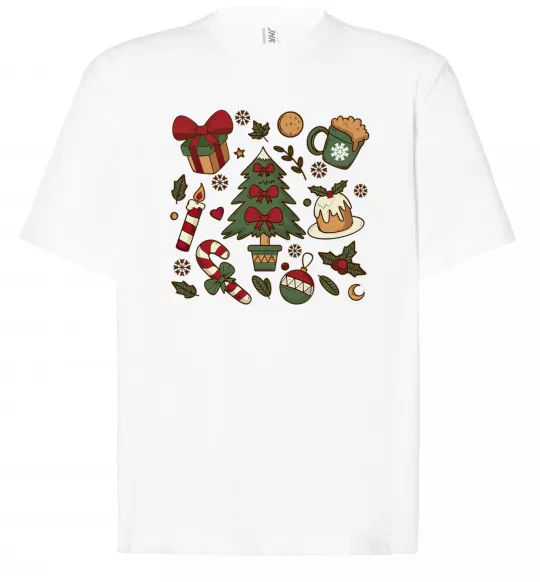 Футболка Оверсайз Новий рік набір Белый фото