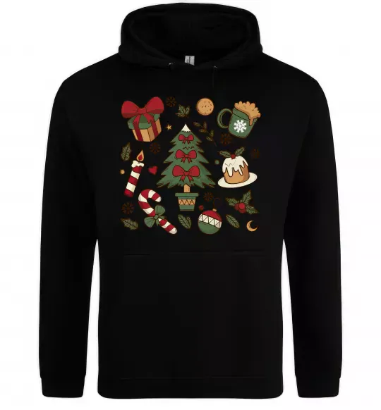 Мужская толстовка (худи) Новий рік набір Черный фото