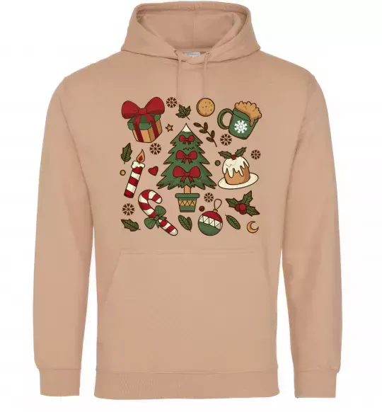 Мужская толстовка (худи) Новий рік набір Песочный фото