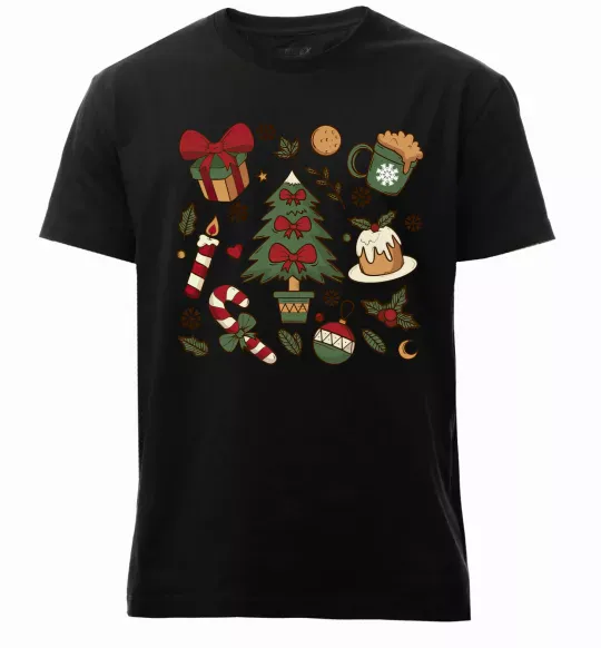 Чоловіча преміум футболка Новий рік набір Чорний фото