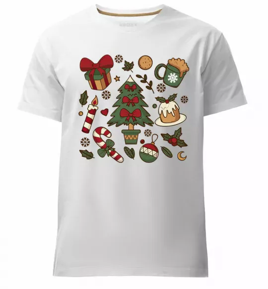 Чоловіча преміум футболка Новий рік набір Білий фото